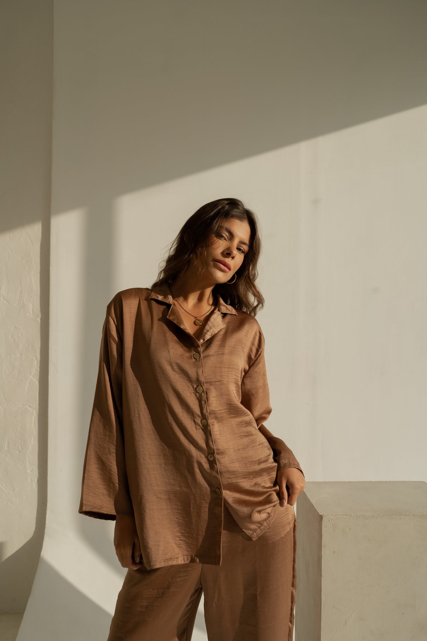 Inana Long Pants Mocha