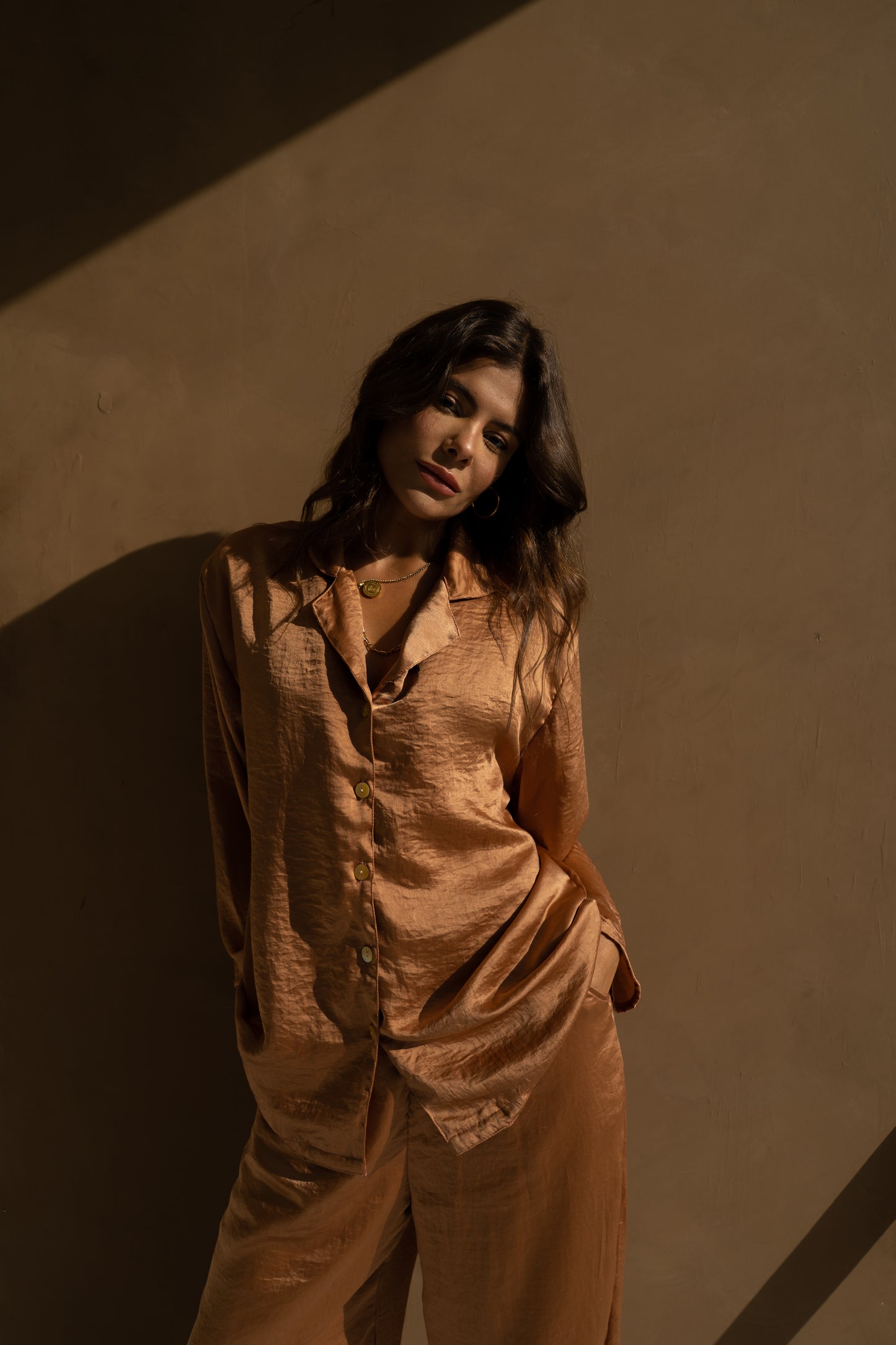 Inana Oversized Blouse Bronze