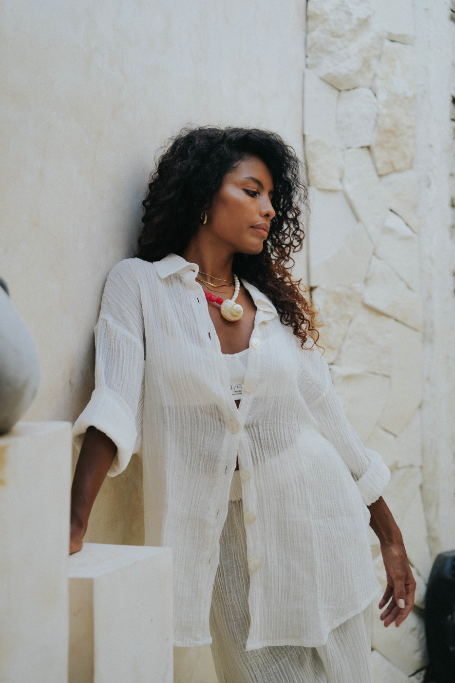 SHIBUI Concepts - La Mer Blouse Sheer White