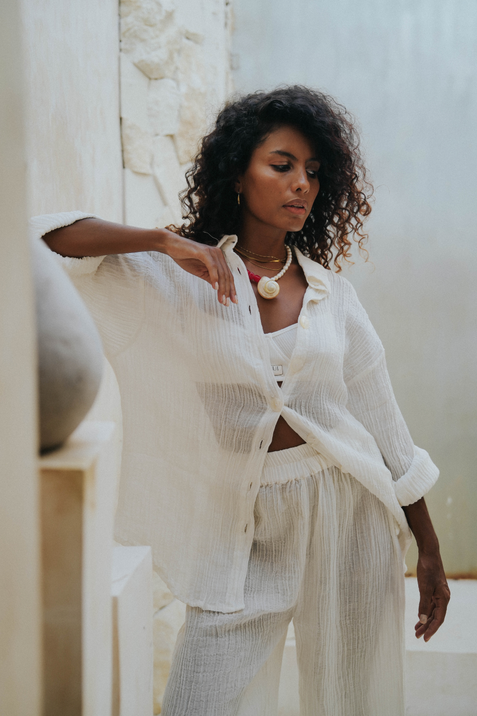 SHIBUI Concepts - La Mer Blouse Sheer White