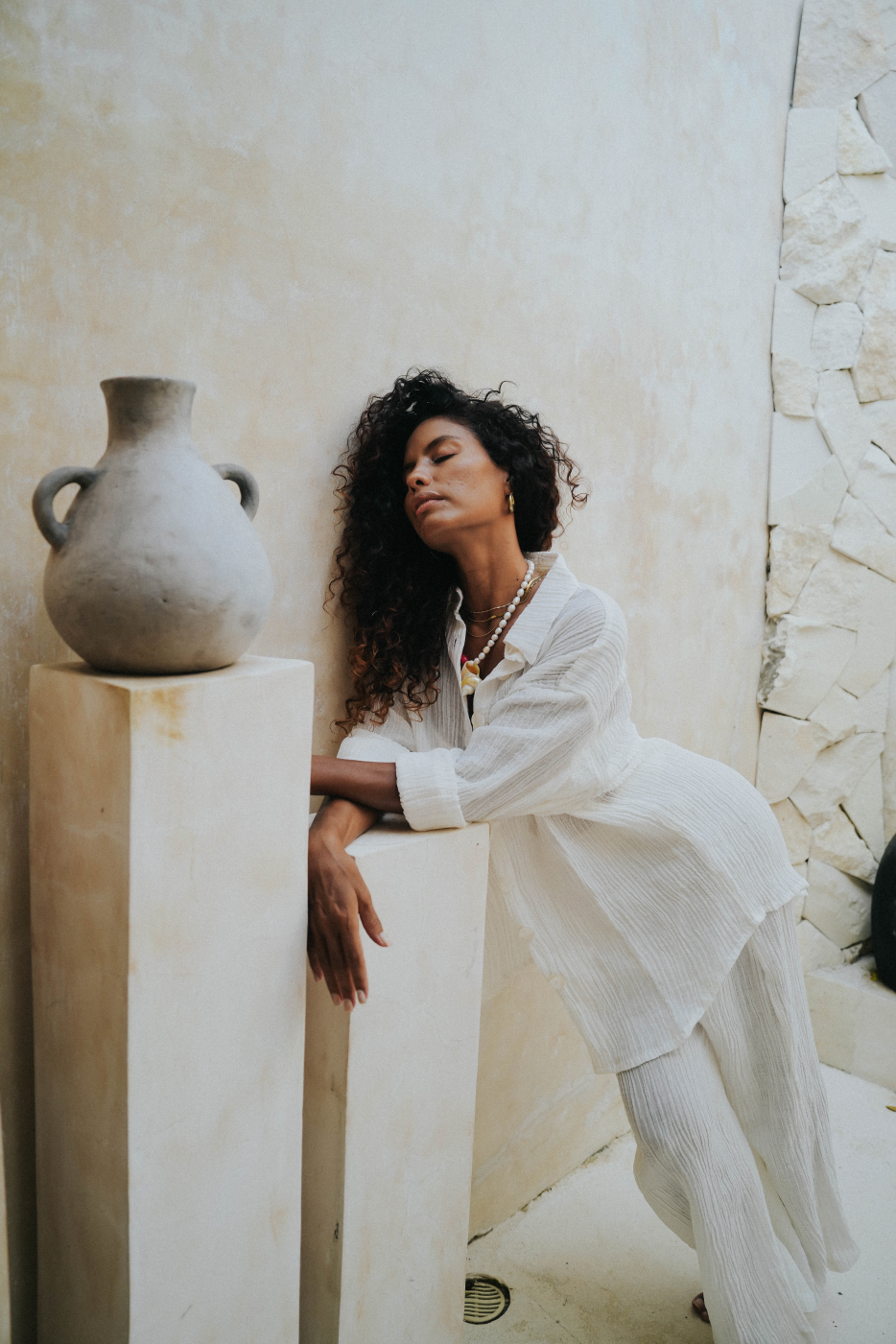 SHIBUI Concepts - La Mer Blouse Sheer White