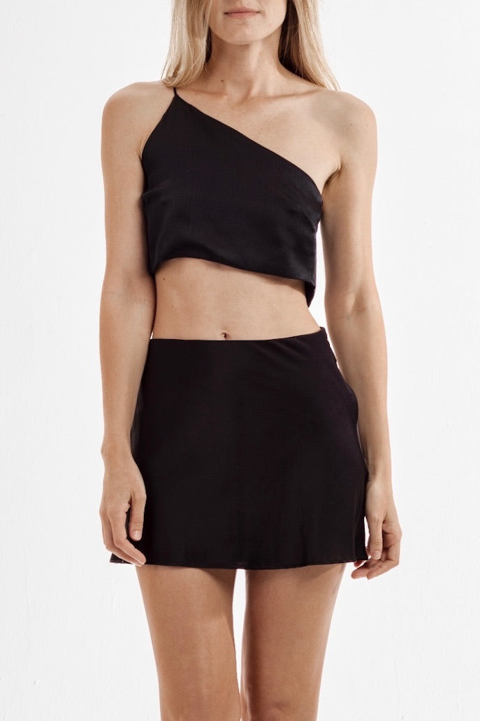 Nicola Silk Top Black - essenTIALS Bali