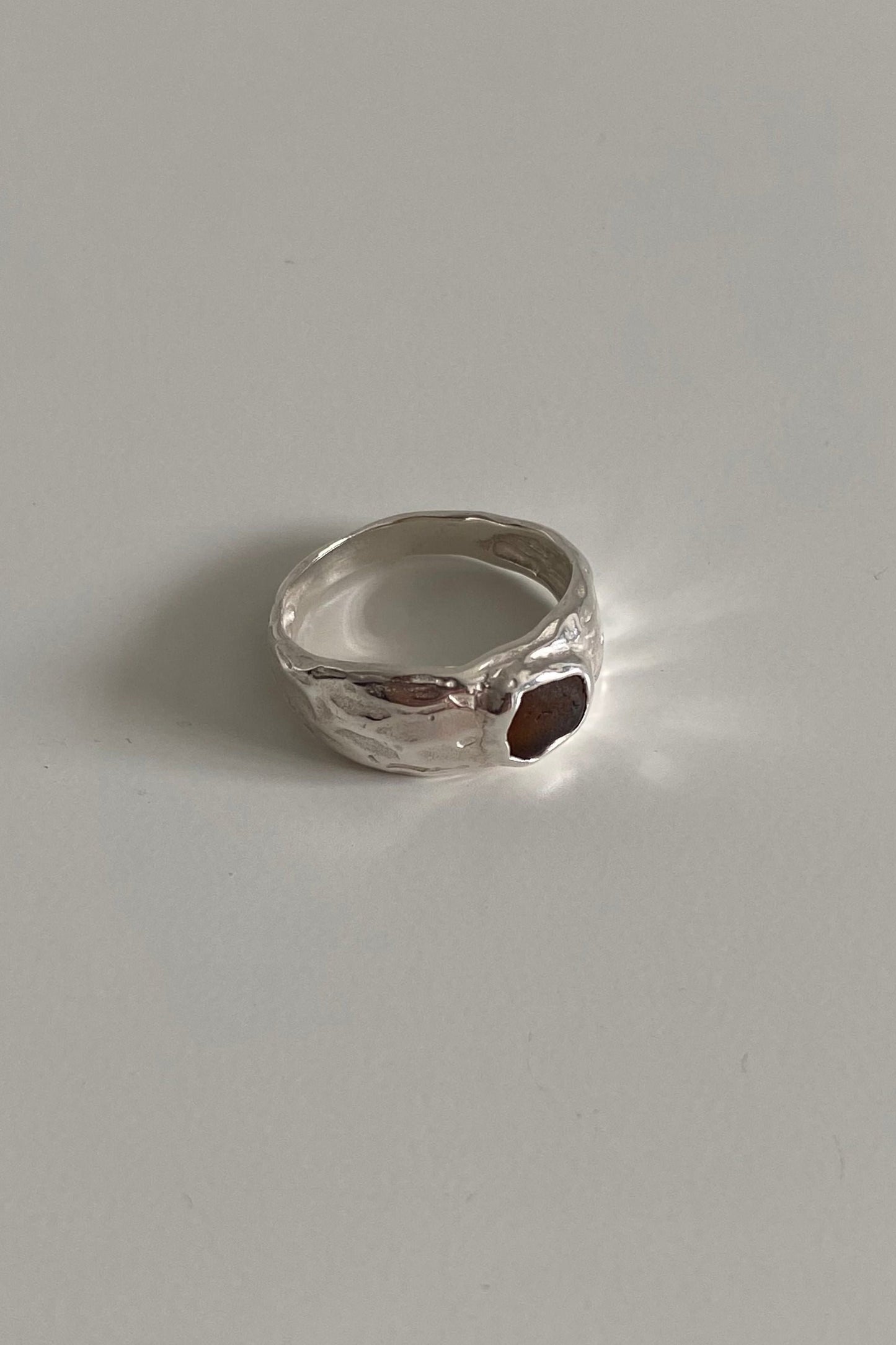 Mandara Silver Ring Brown