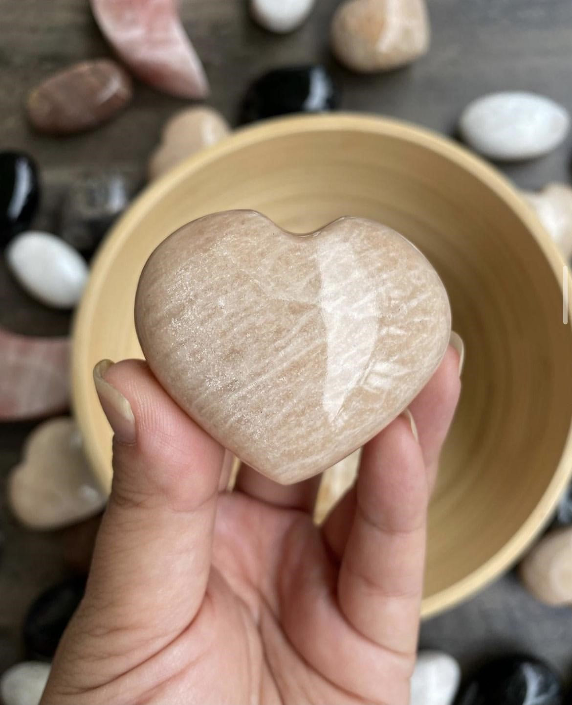 Peach Moonstone Hearts - essenTIALS Bali