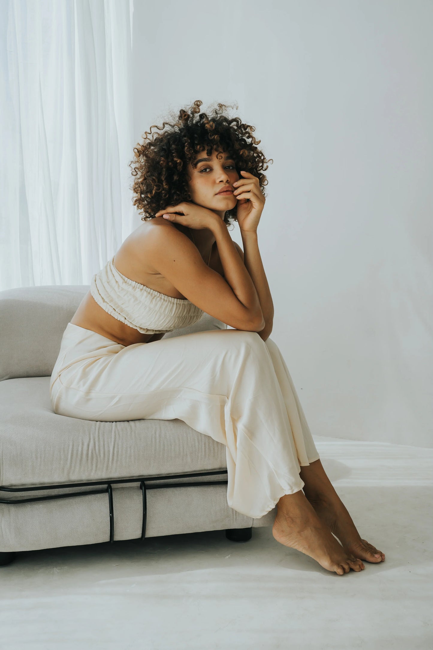 SHIBUI Concepts - Sade Maxi Slip Skirt Cream