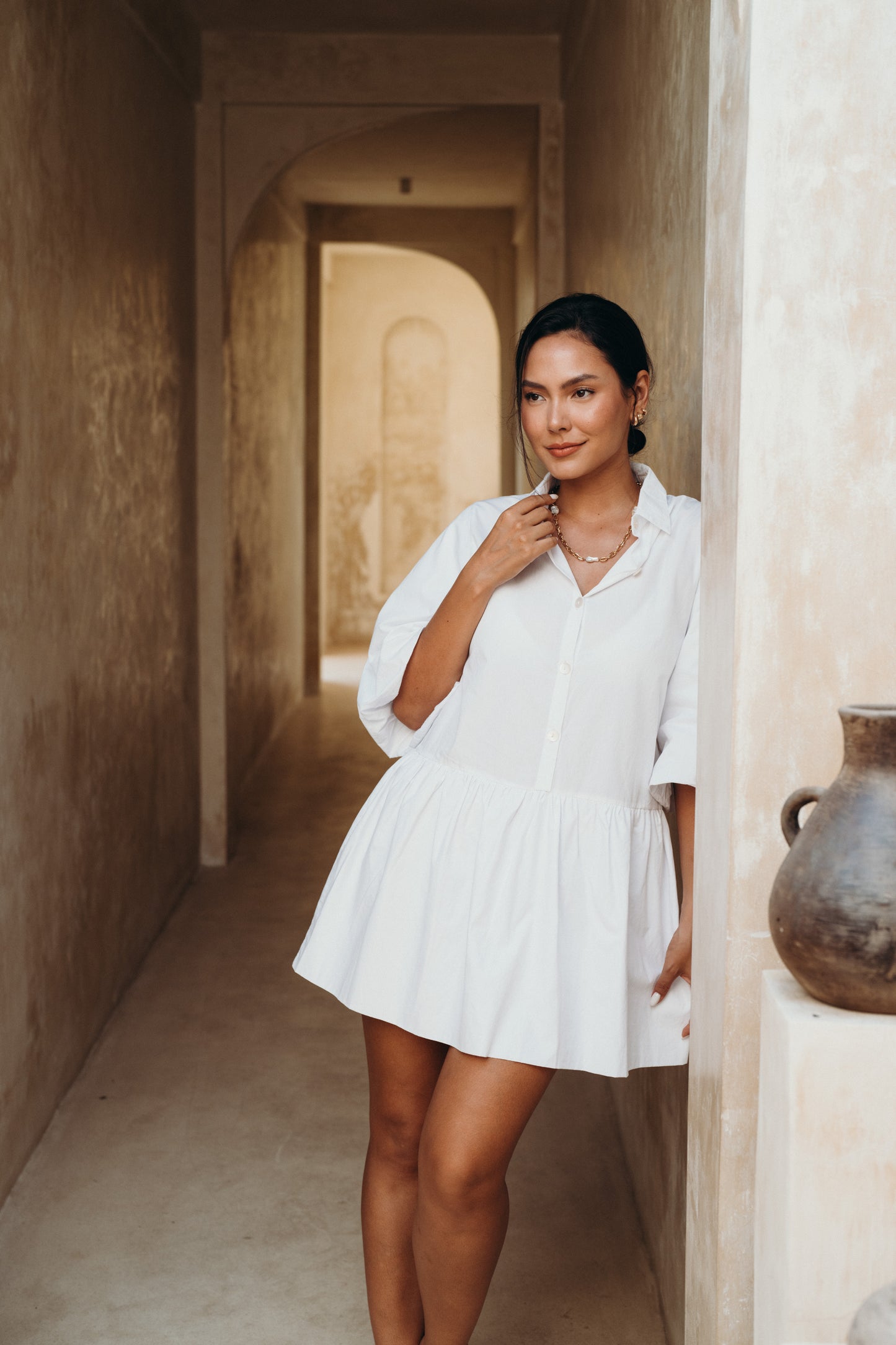 Parisienne Dress Pure White - essenTIALS Bali