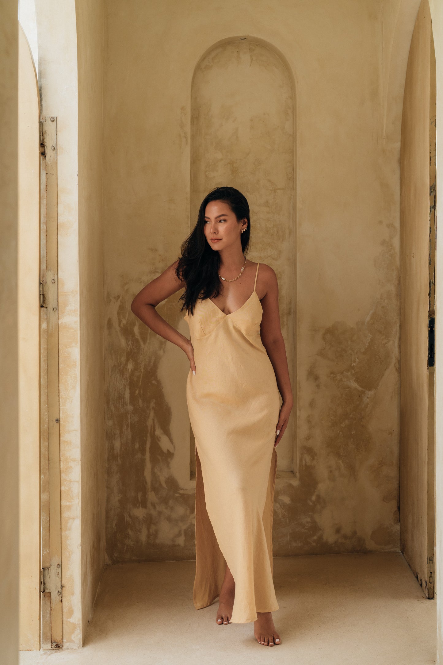 Hera Maxi Dress Muted Peach - essenTIALS Bali
