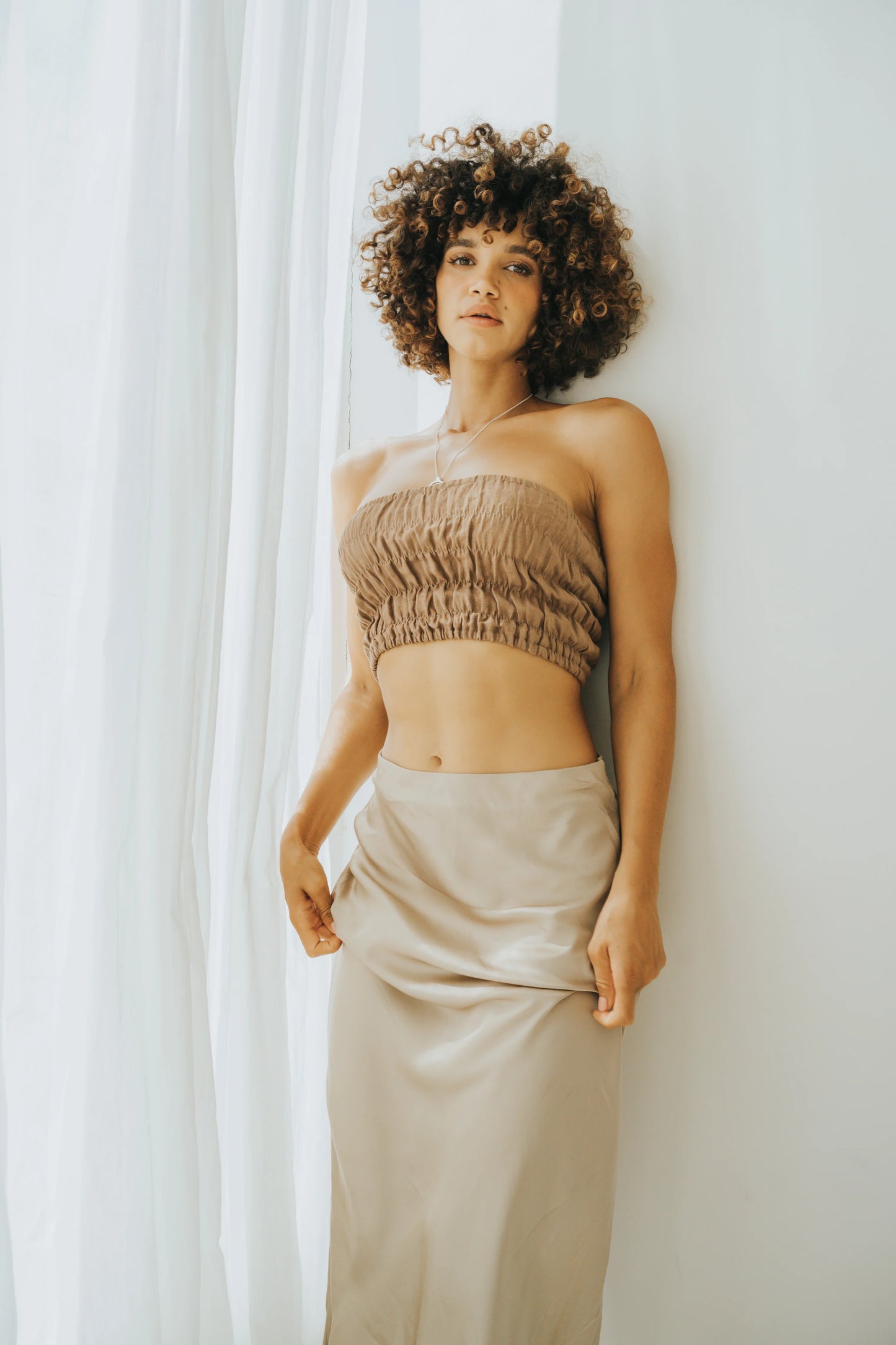 SHIBUI Concepts - Sade Maxi Slip Skirt Cool Tan