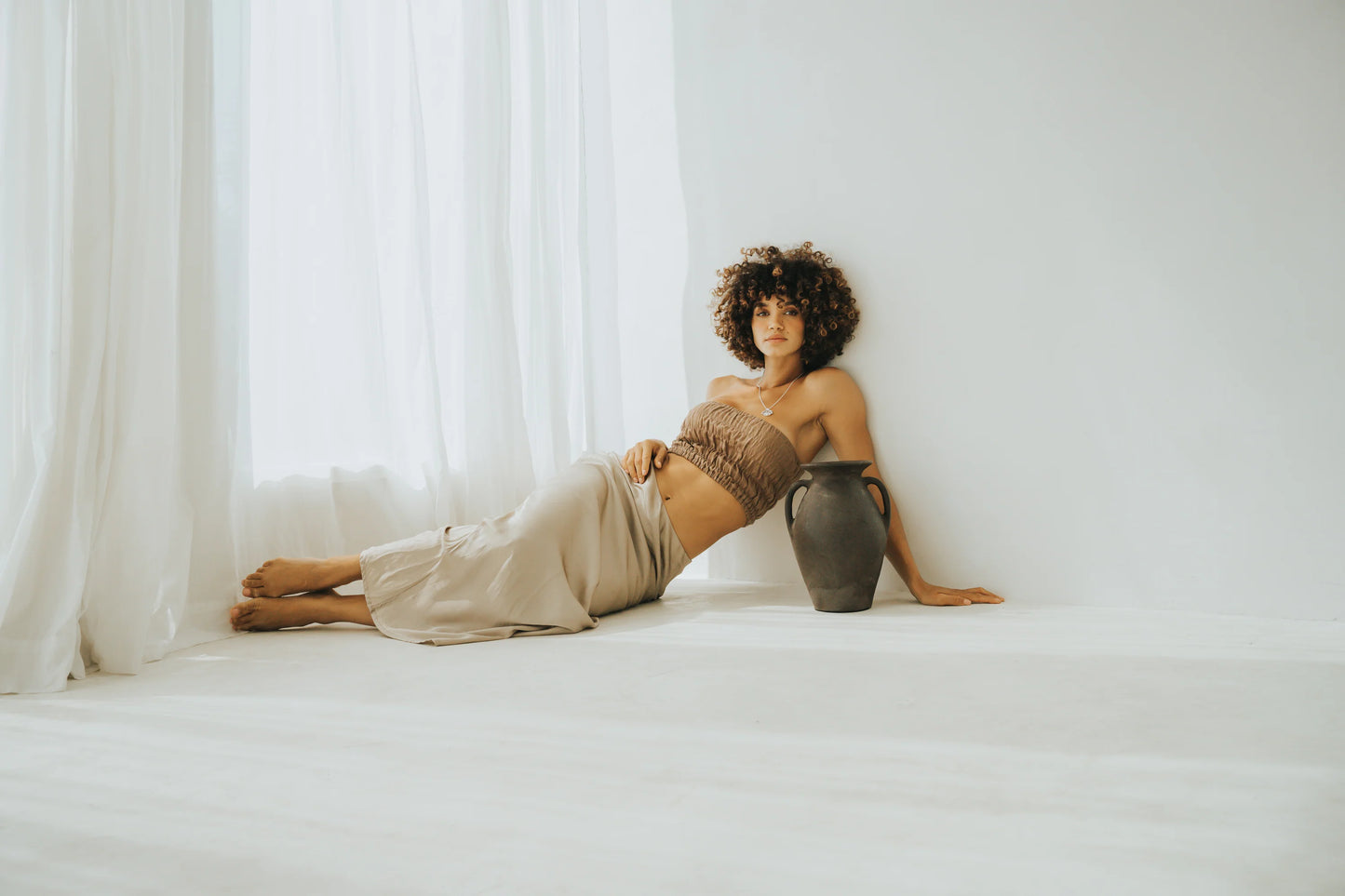 SHIBUI Concepts - Sade Maxi Slip Skirt Cool Tan