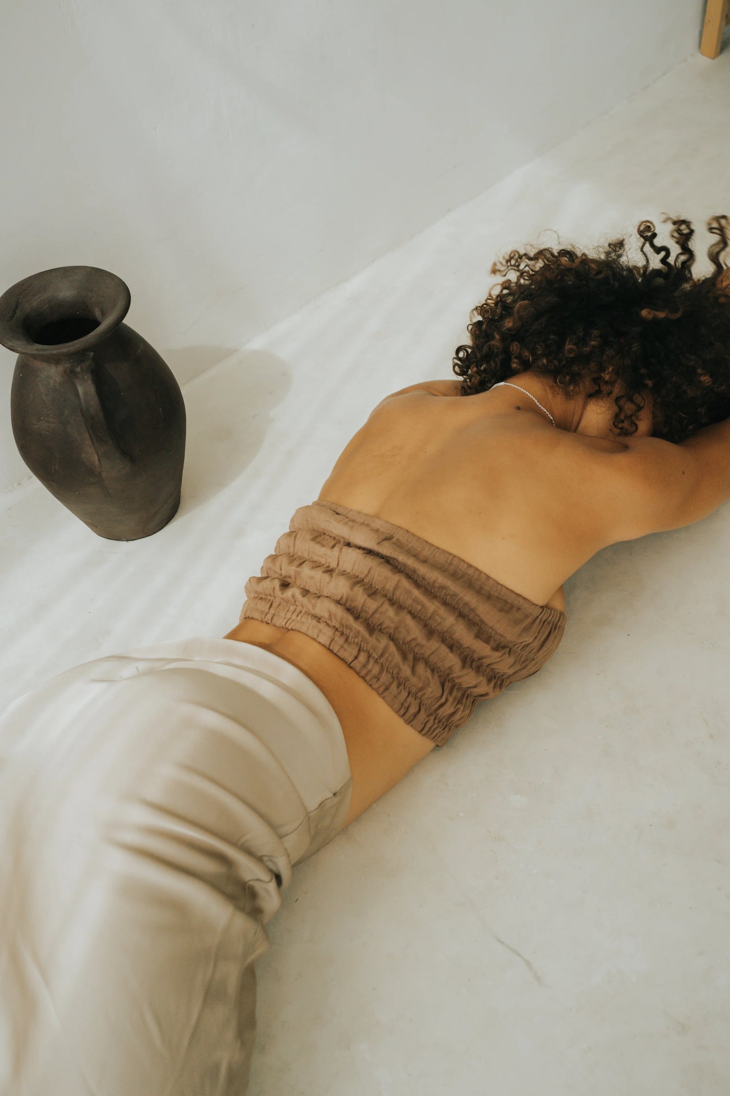 SHIBUI Concepts - Ayla Smocked Top Soft Brown