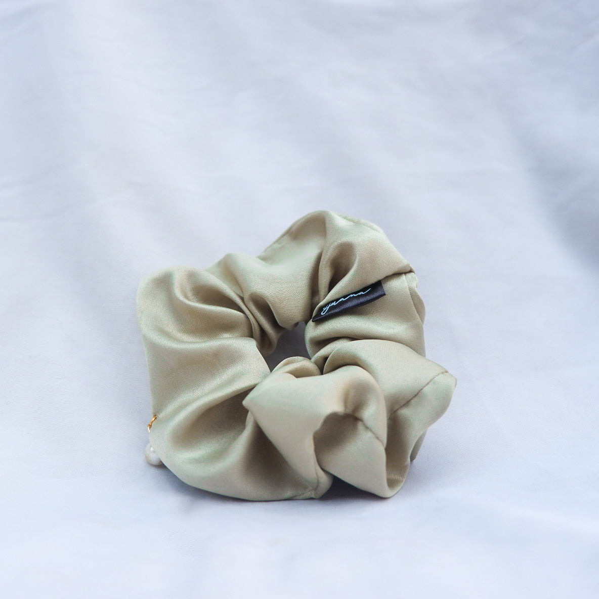 Pearl Satin Scrunchie Sage - essenTIALS Bali