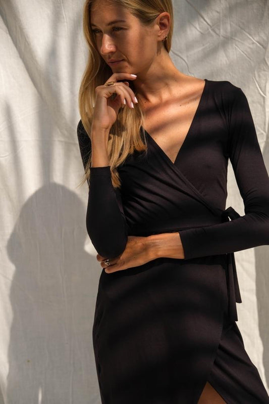 THIS IS A LOVE SONG - Farrah Wrap Dress Midnight