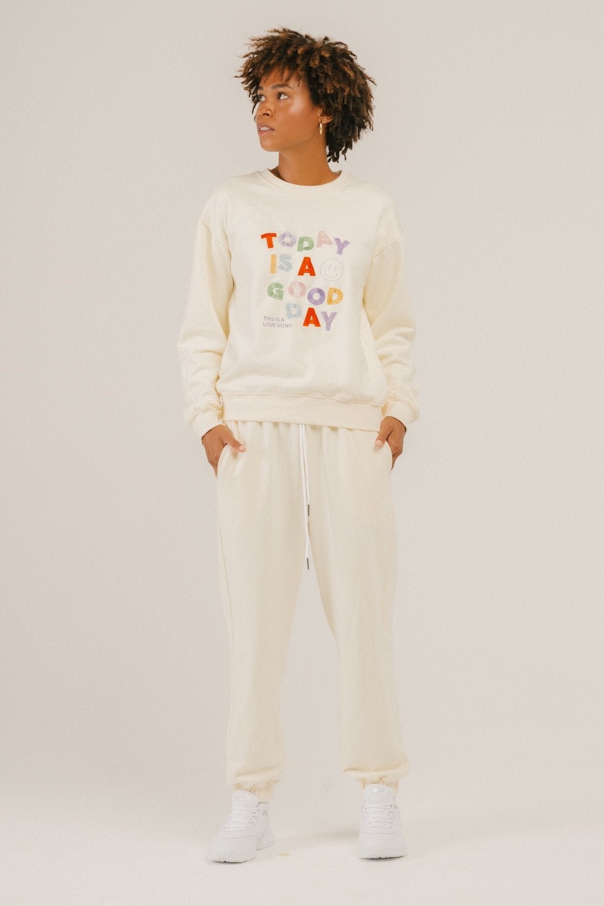 APPAREL - Today Is A Good Day Sweatshirt (Bone)