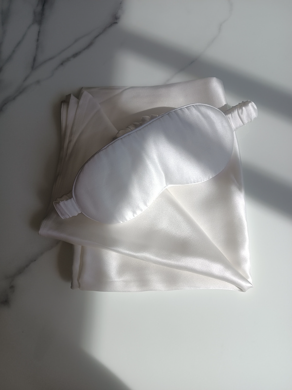 Pure Mulberry Silk Eye Mask - White Ivory