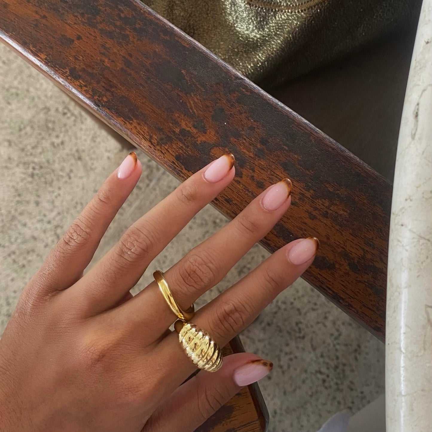 Gilded Palm - Capri Croissant Gold Ring