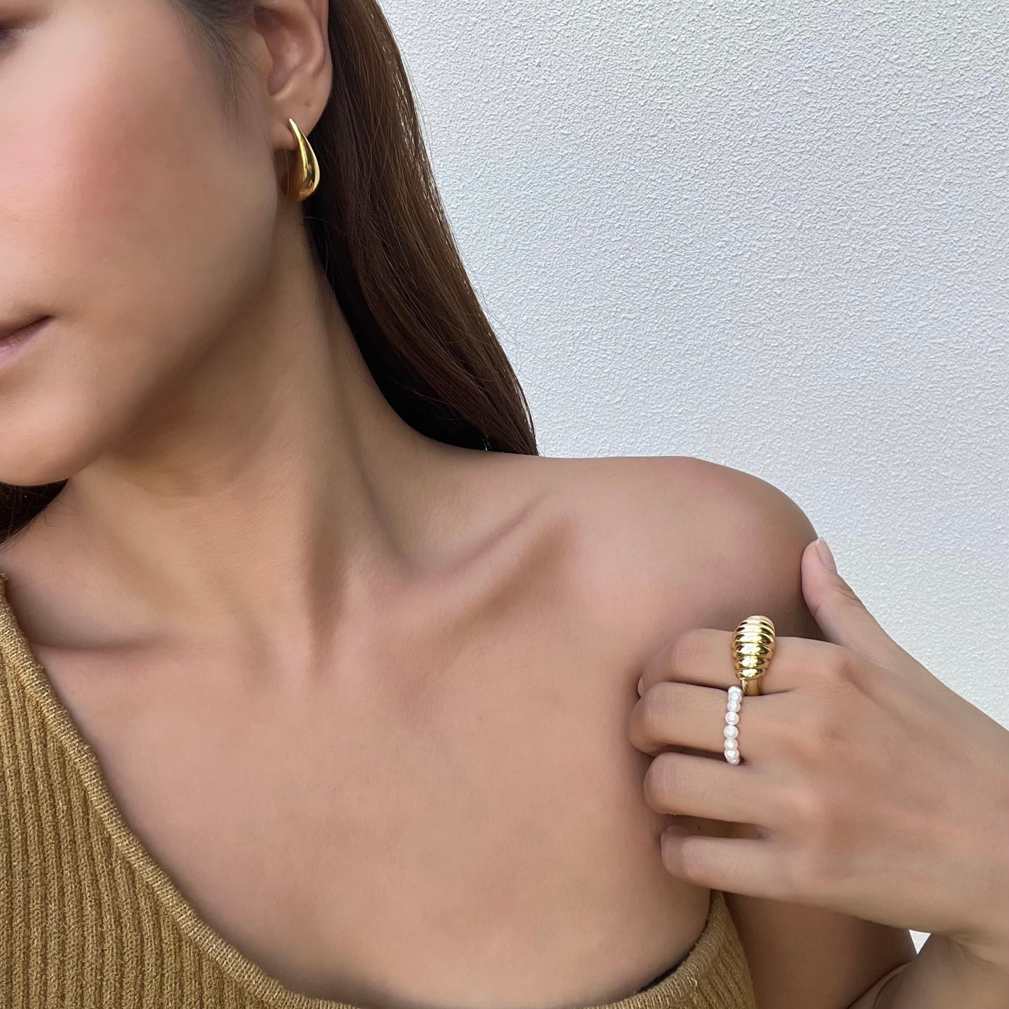 Gilded Palm - Capri Croissant Gold Ring