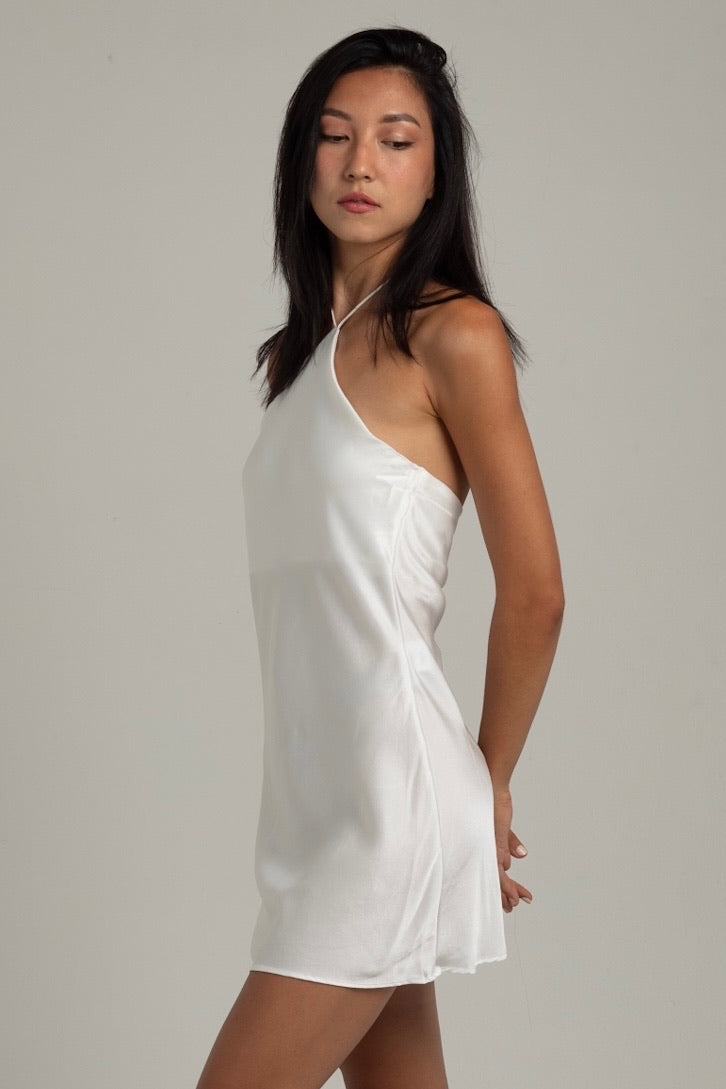 Scarlett Silk Mini Dress White - essenTIALS Bali