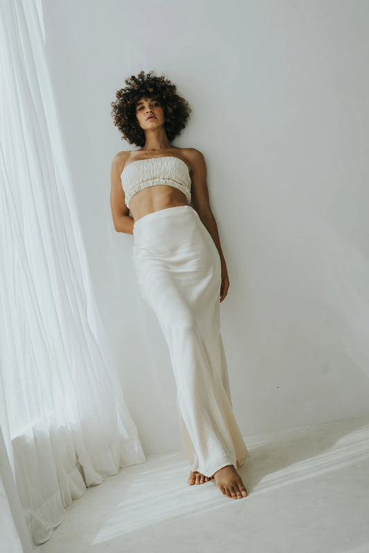 SHIBUI Concepts - Sade Maxi Slip Skirt Cream