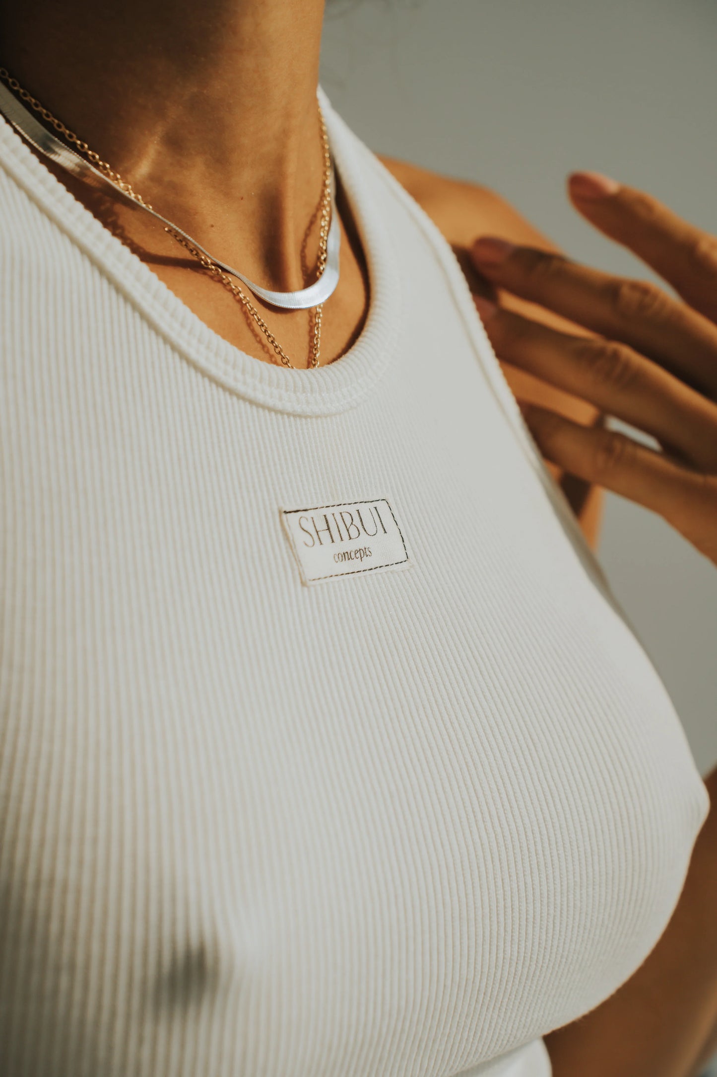 SHIBUI Concepts - Nova Ribbed Crop Top Off White