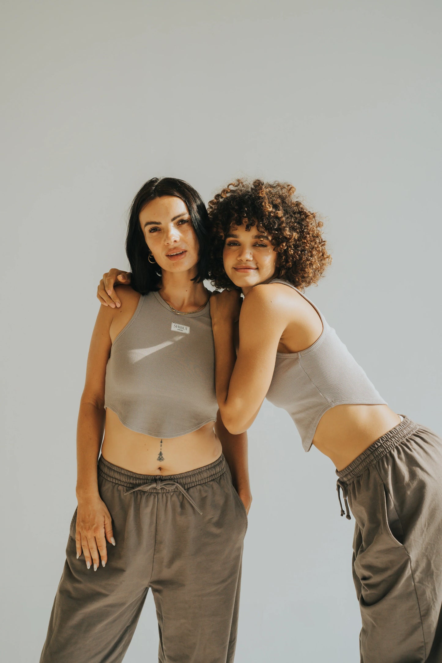 SHIBUI Concepts - Nova Ribbed Crop Top Taupe